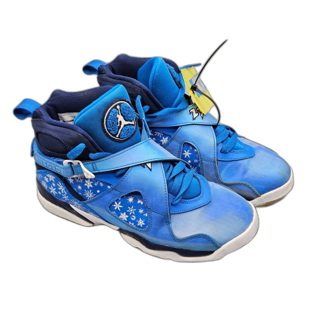 Nike Air Jordan 8 Retro Snowflake Blue Cobalt Blaze GS 305368-400 Size 6.5Y